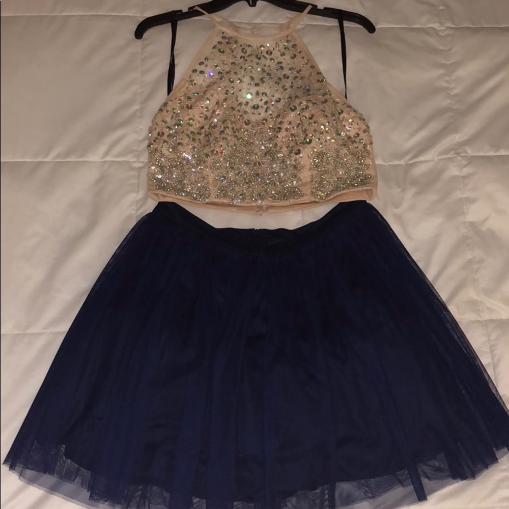 Homecoming dress, cocktail dress, two piece dress